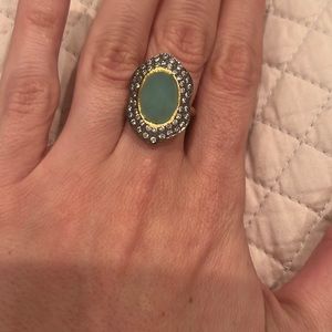 Green stone ring